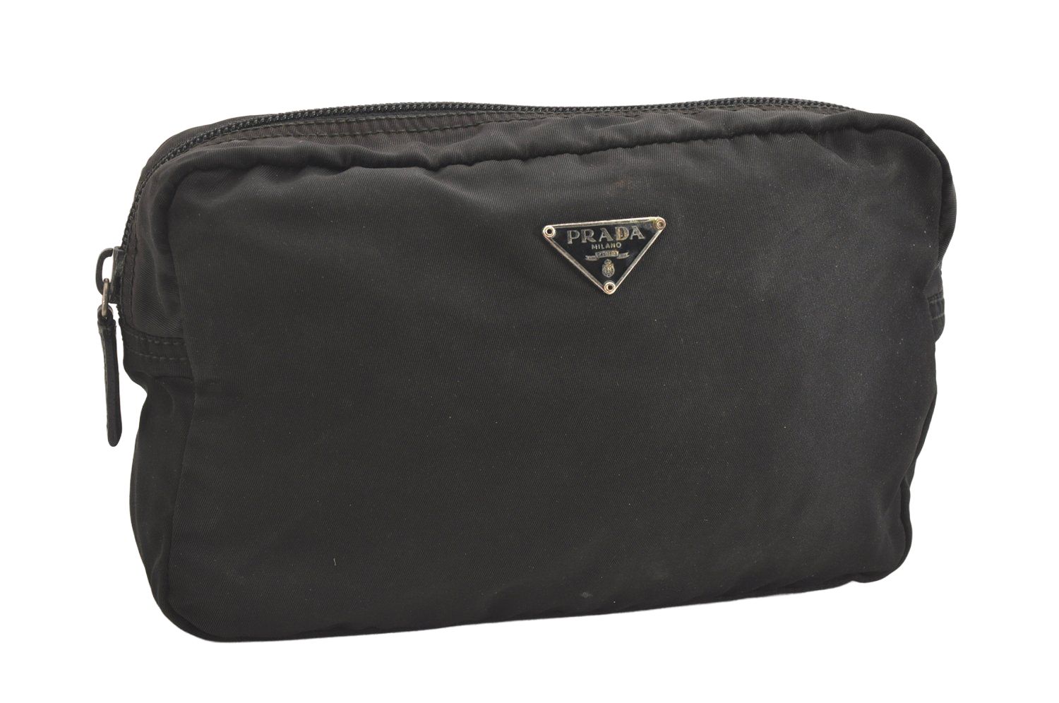PRADA プラダ ヴィンテージ ナイロン レザー ポーチ 財布 ブラック ジャンク 2790N