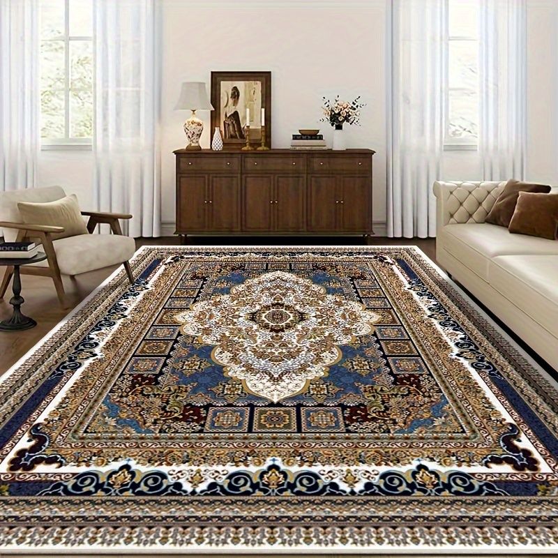 クリスタルベルベット ボヘミアン トライバルスタイル プリントカーペット ドットプラスチック 滑り止め ウォッシュドバッキング 防汚 耐久性のあるソフト 寝室 リビングルーム ラージエ