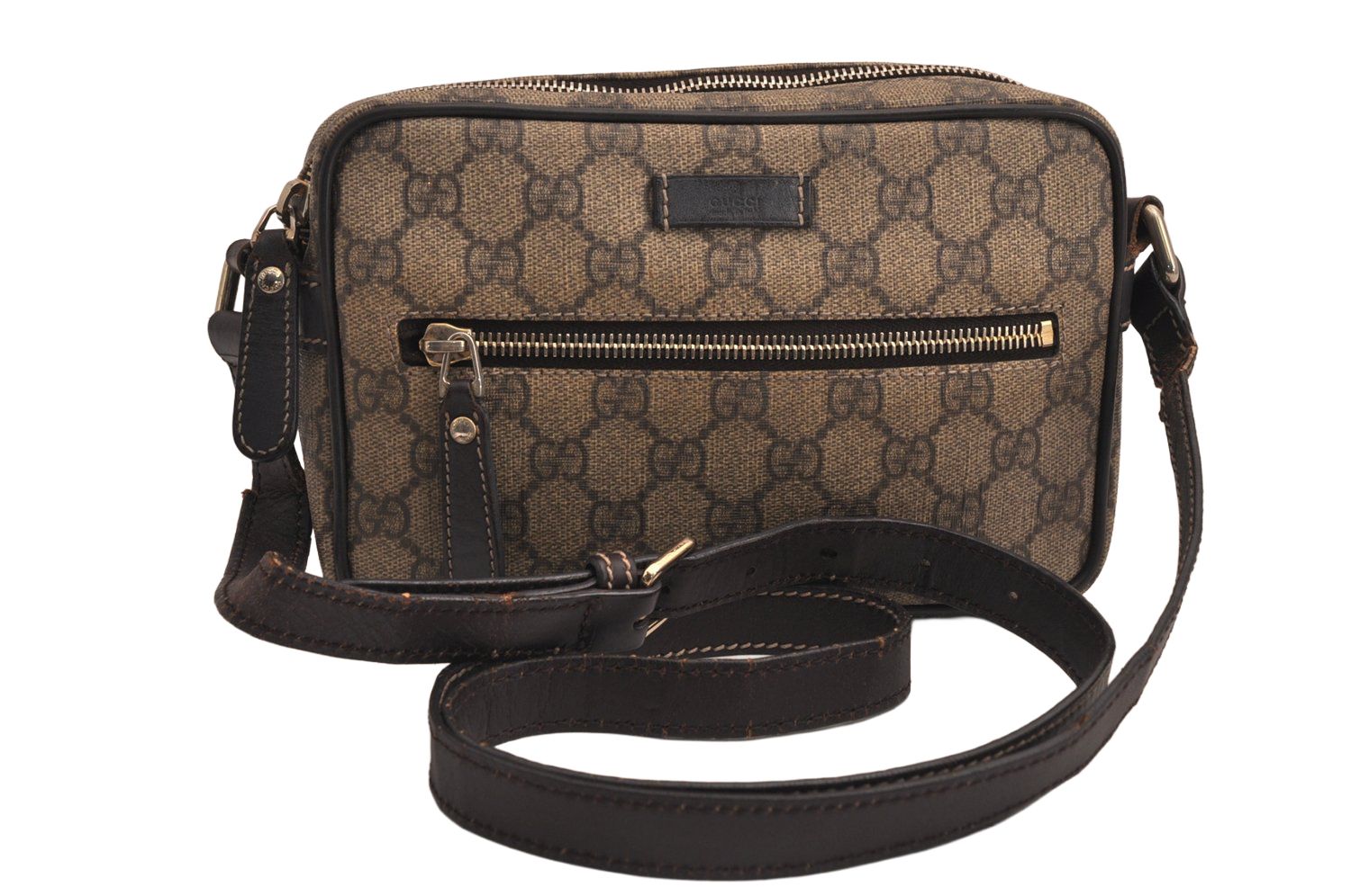GUCCI グッチ ショルダークロスボディーバッグ GGピーブイシー レザー