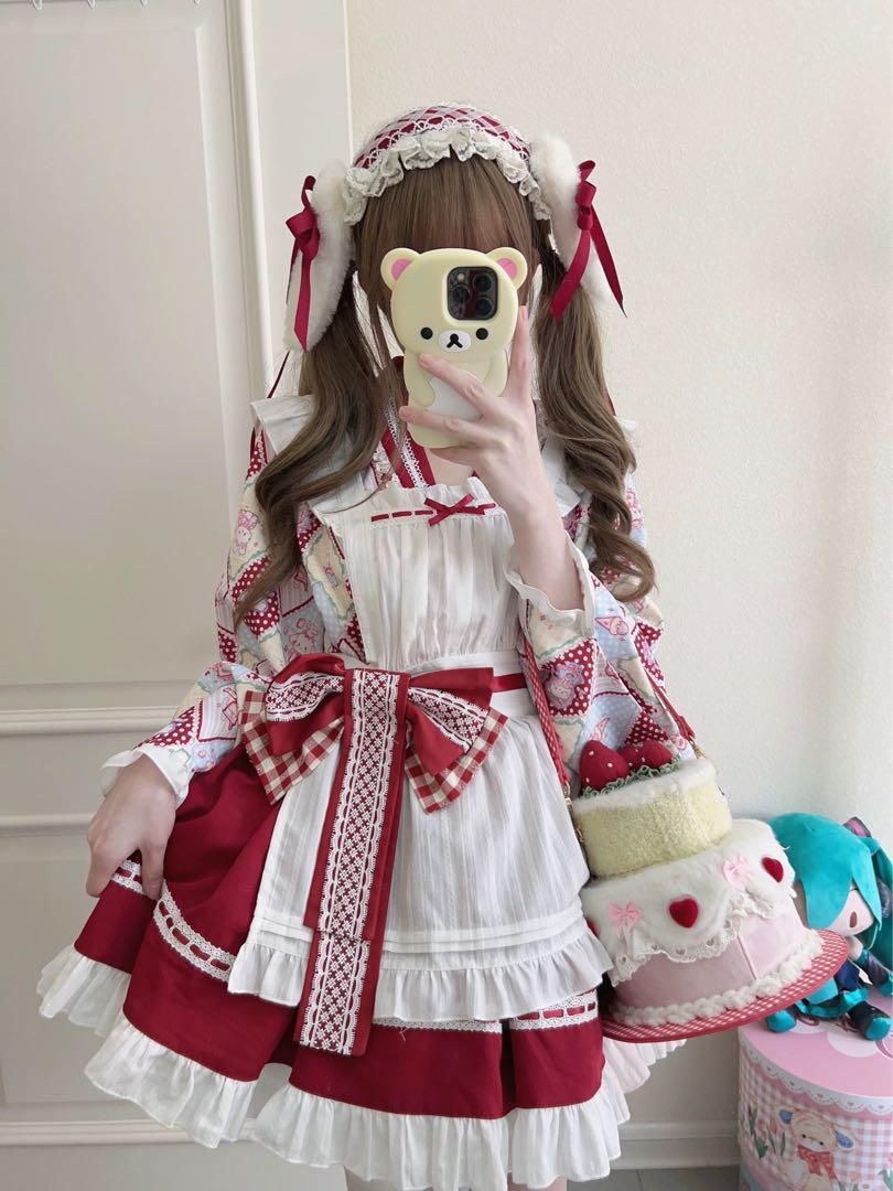 和風ロリータ♪和風メイドさん♪イベントに最適♪お出かけ着にも