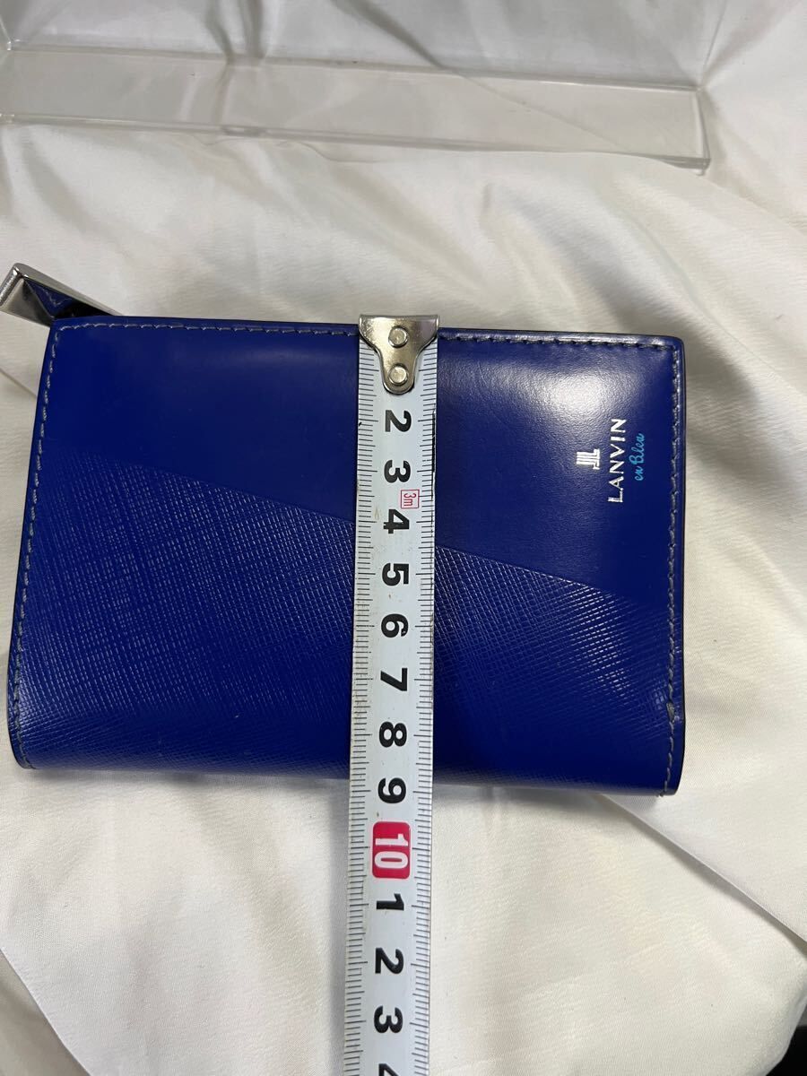 LANVIN en Bleu パーシャル セミハーフサイズ二つ折り財布 ブルー@Y1