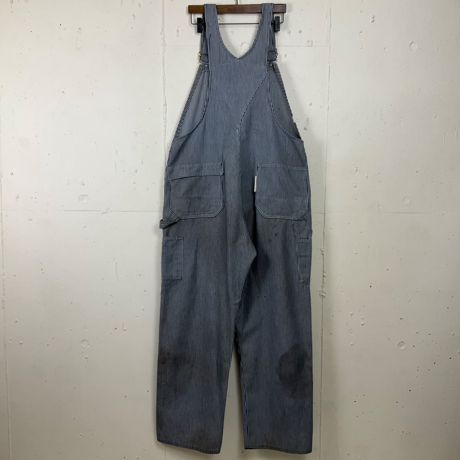 メンズ ヴィンテージ オーバーオール 70s エプロン付 ヒッコリー