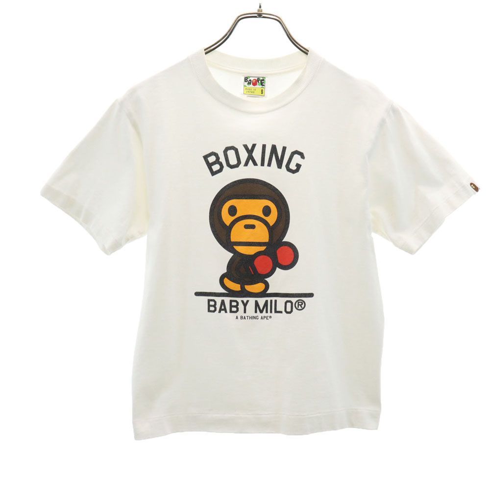 ベイプ 日本製 プリント 半袖 Tシャツ S ホワイト BAPE A BATHING APE メンズ 古着 【240413】 メール便可