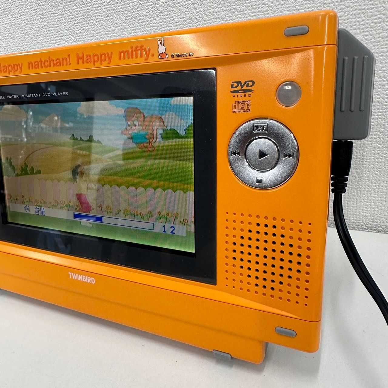 ツインバード 家庭用 ポータブル防水DVDプレイヤー VD-J712 箱入り