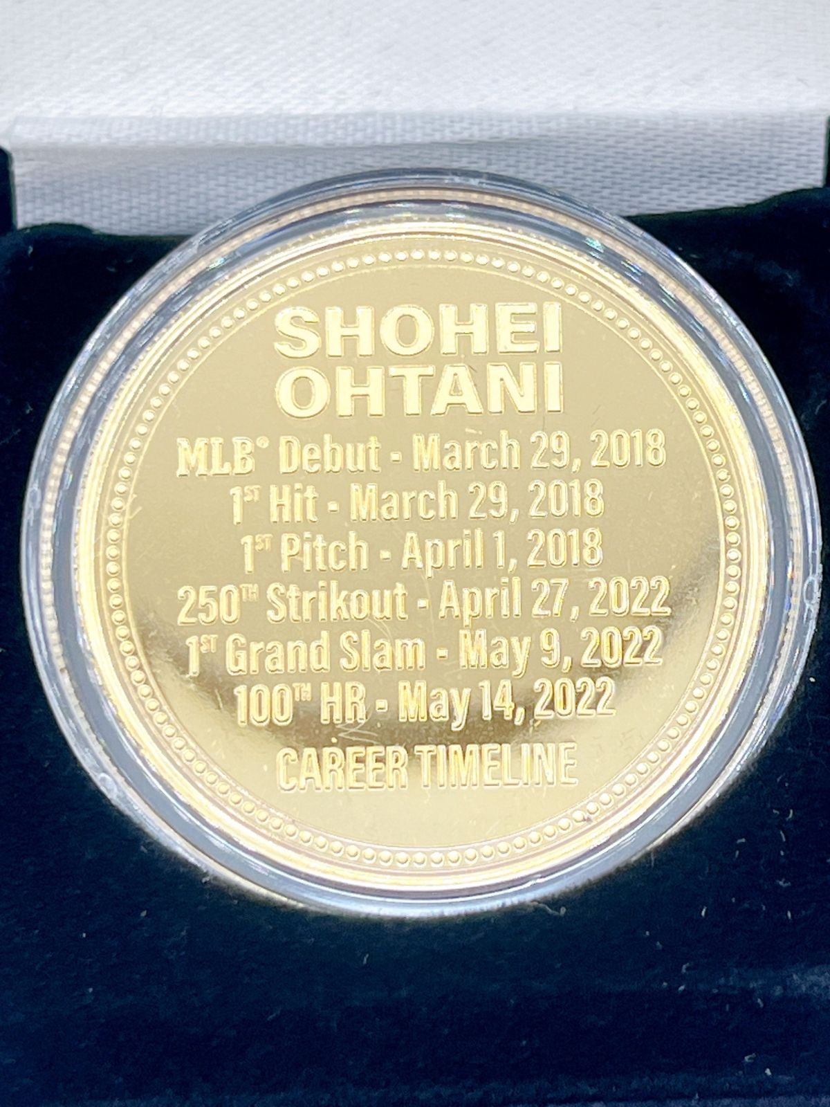 大谷翔平/SHOHEI OHTANI 2022年 100号ホームラン 記念ゴールドメダル
