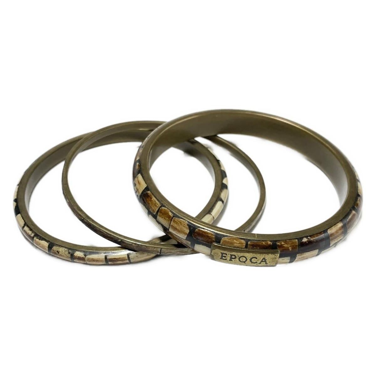 ダークブラウン 3連バングル