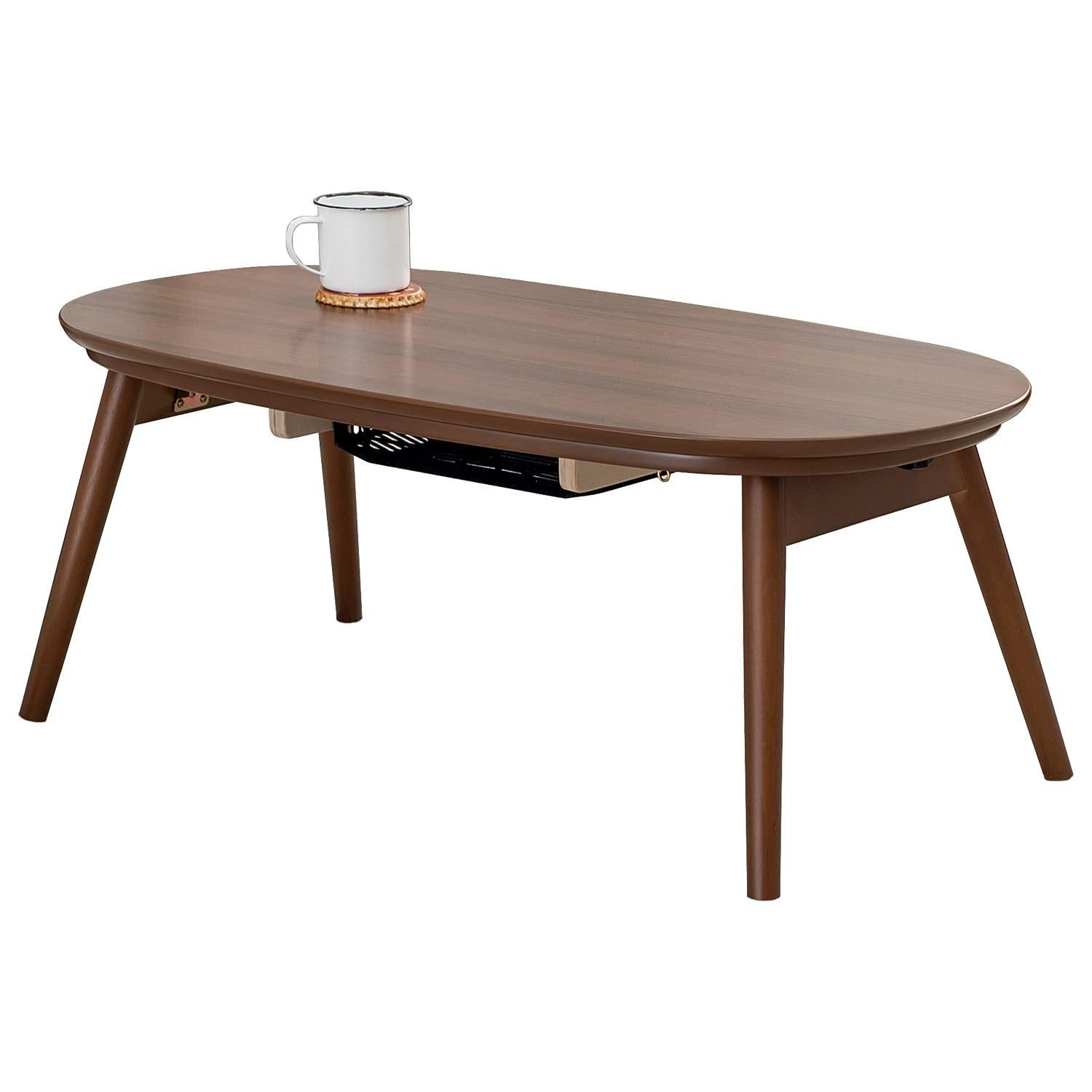 HAGIHARA 萩原 萩原 こたつ こたつテーブル コタツ テーブル カジュアル 一人用 【コタツに見えないコタツ】 楕円形 折りたたみ式 完成品 ナチュラル カルミナ950NA 新品・2営業日で発送】HAGIHARA 萩原 萩原 こたつ こたつテーブル