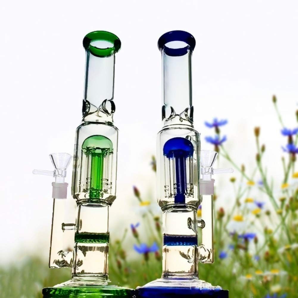 緑 RORA 11inchガラスリサイクラーストレートパーコレーターパイプHoneycomb Glass Water Smoking Bongs