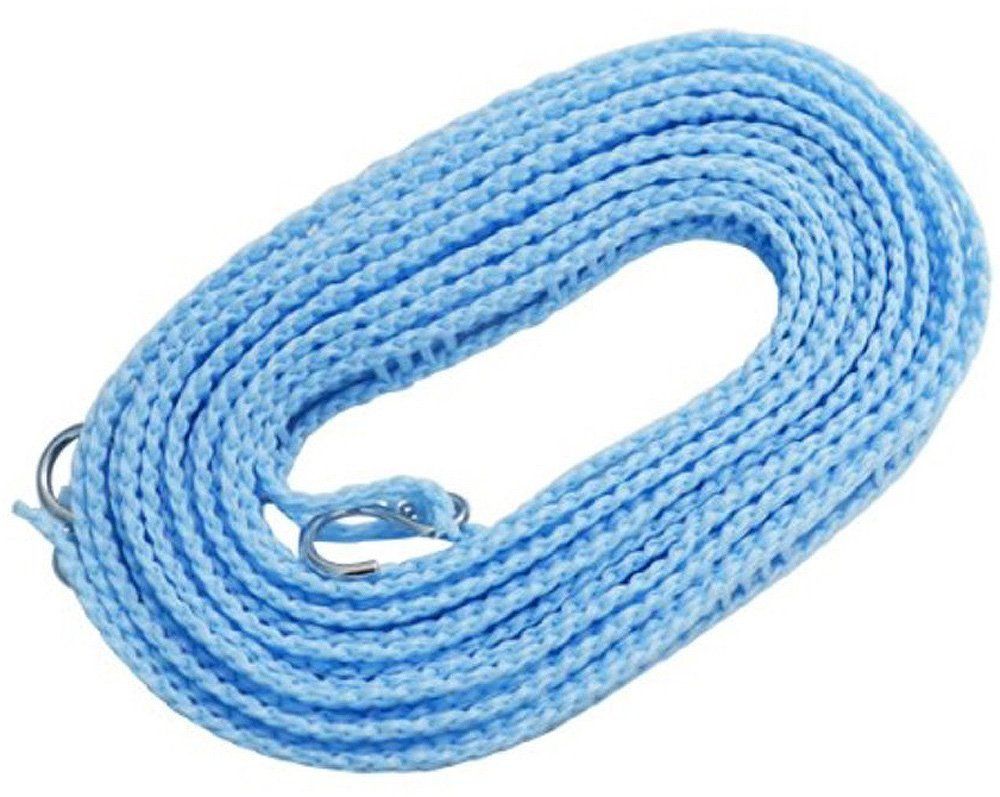 ハンガーを掛けられるスリット付 約5 m ハンガー ブルー ロープ 物干し ストップ 洗濯 オーエ