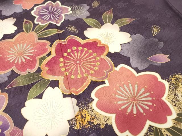 平和屋着物▽豪華振袖 駒刺繍 絞り 舞桜 金銀彩 鈴乃屋扱い 正絹
