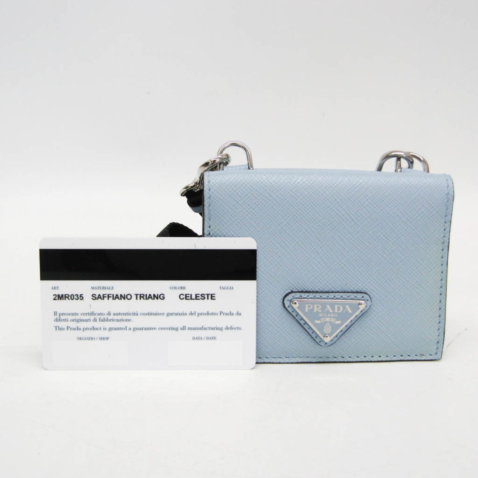 プラダ(Prada) サフィアーノ ネックストラップ付カードケース 
