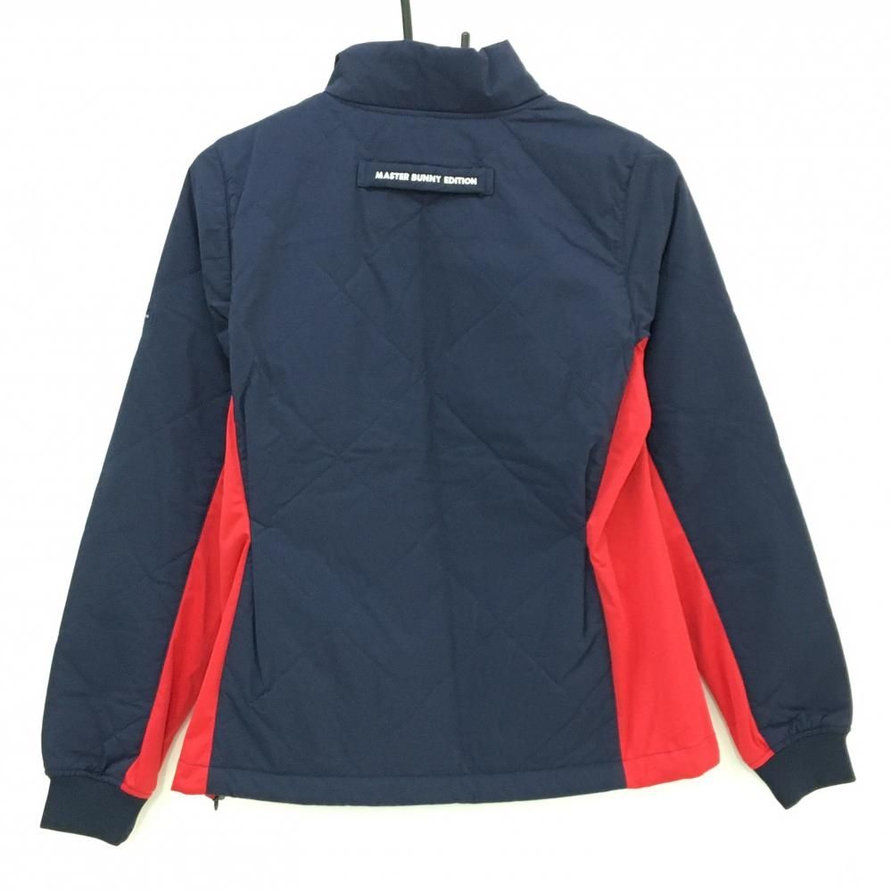 超 マスターバニー 中綿ブルゾン ネイビー×レッド ハーフジップ ロゴ レディース 1 M ゴルフウェア MASTER BUNNY EDITION