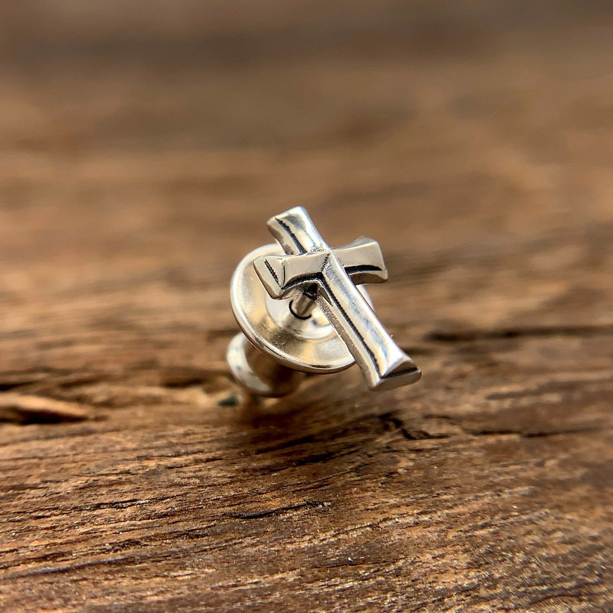 十字架|シルバー925ピアス メンズ片耳ピアス|セカンドピアス|シルバーアクセサリー