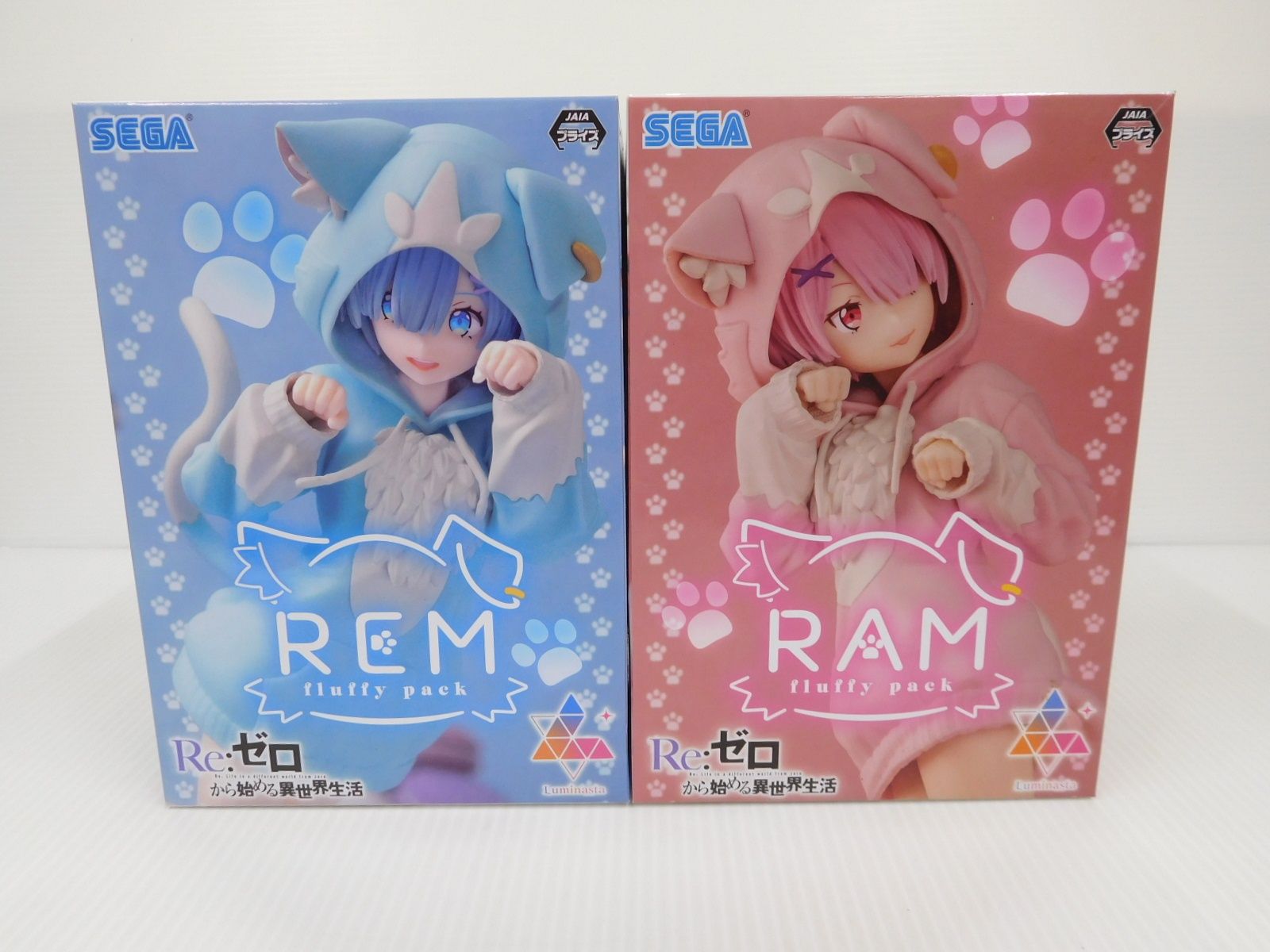 SEGA限定リゼロ Luminasta フィギュア もふもふパック レム　ラム Re:ゼロから始める異世界生活』「パック」の着ぐるみ衣装を着た