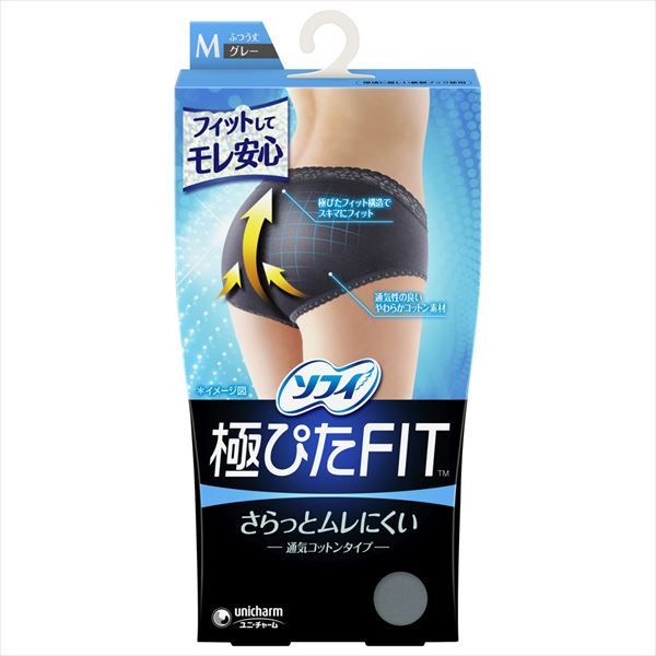 まとめ買い-12点セット ソフィ ぴたＦＩＴ通気コットンタイプＭグレー ユニ チャーム