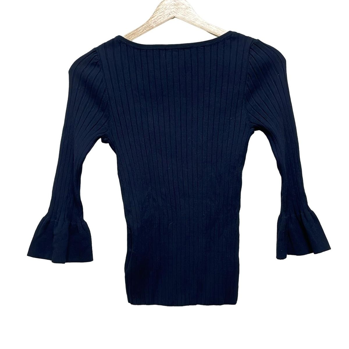 ブルーレーベルクレストブリッジ 七分袖セーター サイズ38 M レディース - ダークネイビー リブニット|ぺプラム袖