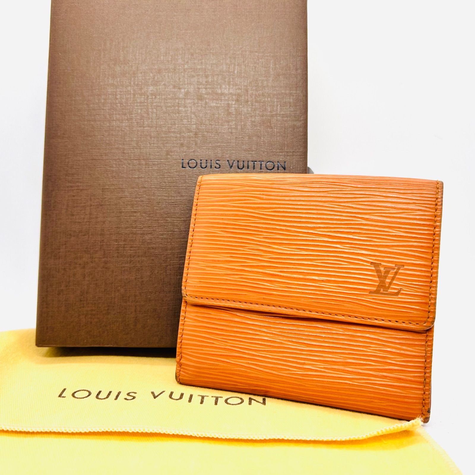 LOUIS VUITTON ヴィトン エピ Wホック コンパクト財布 ブラウン ロゴ 