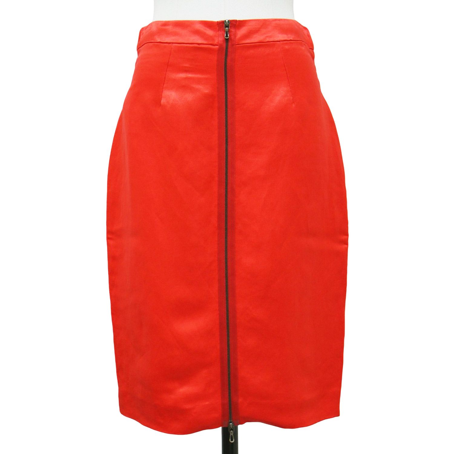新品】LANVIN ランバン スカート レッド サイズ:34(XS) / サテン 