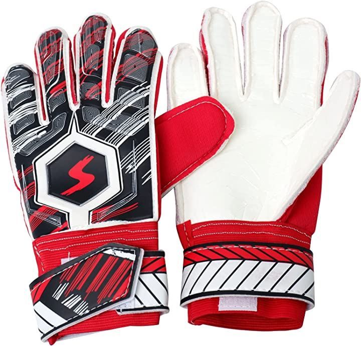 GTM Smith ゴールキーパーグローブ GKグローブ サッカー フットサル 練習用( レッド，  ７号)