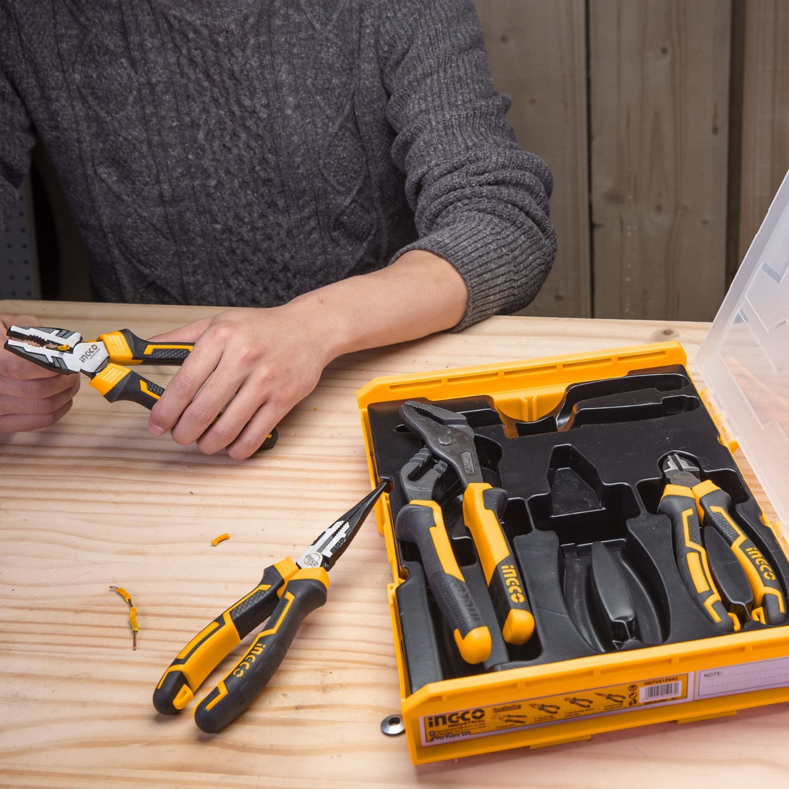 INGCO プライヤーセット 4点組 工具セット ペンチセット 250mm