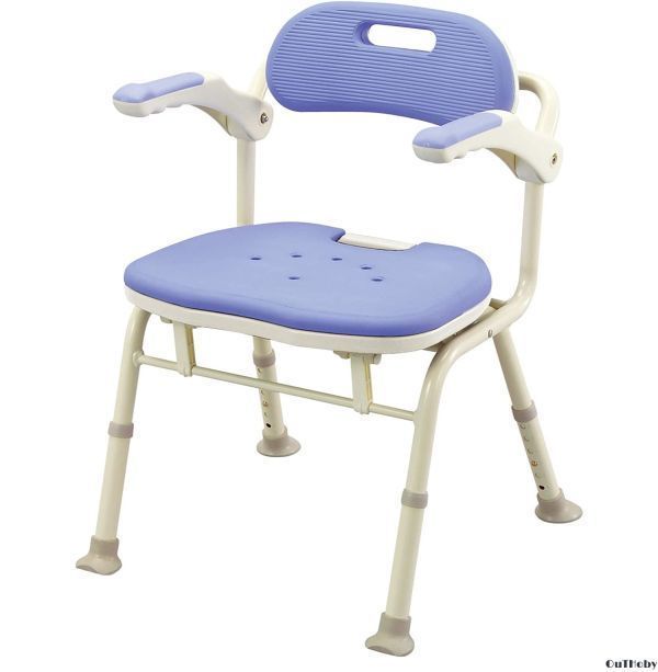 ブルー 折り畳み シャワーチェア 介護 椅子 お風呂 バスチェア 入浴
