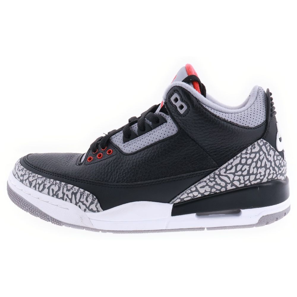 NIKE (ナイキ) AIR JORDAN 3 RETRO OG BLACK CEMENT エアジョーダン 3 ブラックセメント ハイカットスニーカーシューズ ブラック/グレー US8.5/26.5cm 854262-001