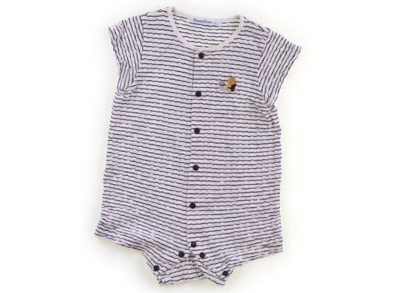 ファミリア familiar カバーオール 70 男の子 ホワイト、ネイビー 子供服 ベビー服 キッズ（1024046）