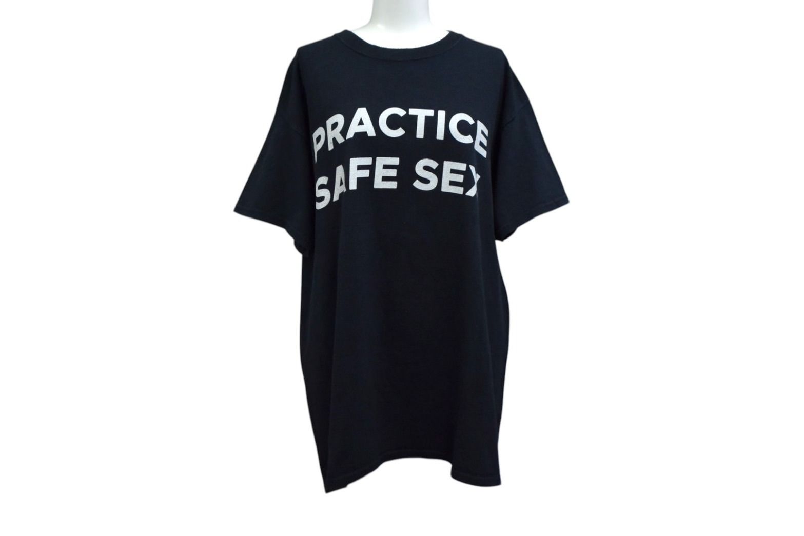 VINTAGE ヴィンテージ PRACTICE SAFE SEX Tシャツ サイズタグ無し 古着 ブラック 4c075761