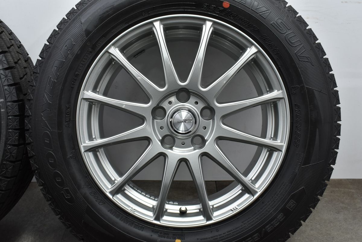 【レクサス トヨタ専用設計】Weds ラブリオン 17in 7J +38 PCD114.3 グッドイヤー アイスナビ SUV 225/65R17 NX ハリアー RAV4 平座ナット