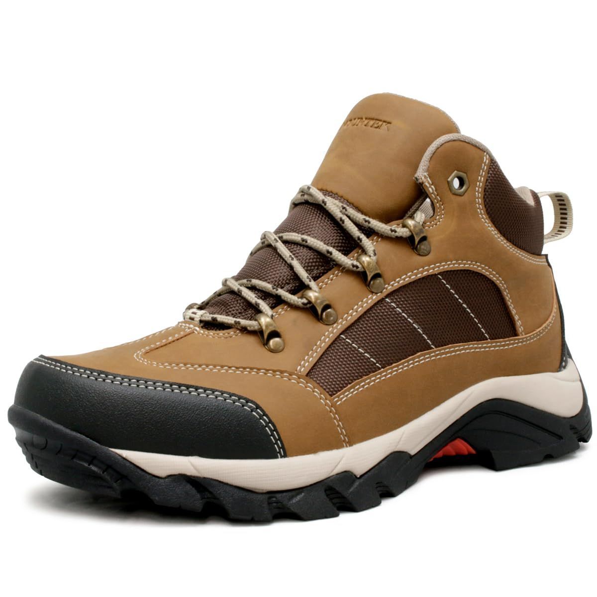 25.5 cm 3E_ブラウン MOUNTEK 防水 トレッキングシューズ レディース メンズ 登山靴 ハイキングシューズ 幅広 4E 耐滑底 衝撃吸収 ミッドソール 高耐久 靴 マウンテック MT2000 ブラウン 25.5