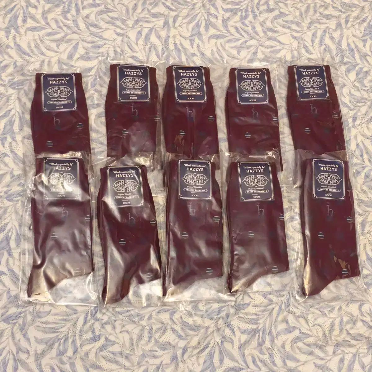 HAZZYS へジス バーガンディ メンズソックス 未開封 10個