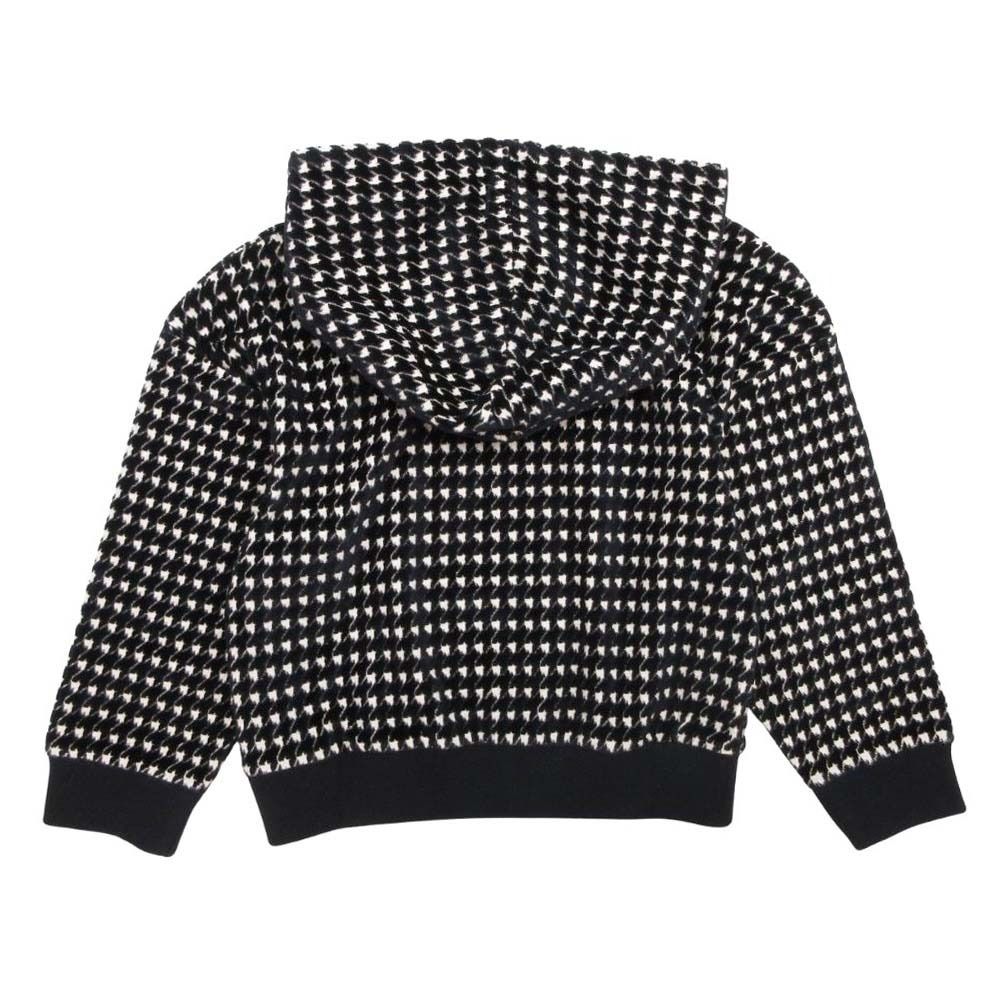 ♥ DIOR ディオール ベロア 千鳥格子柄 プルオーバー パーカー フーディ 5 黒 ブラック 白 ホワイト 子供服 キッズ 古着