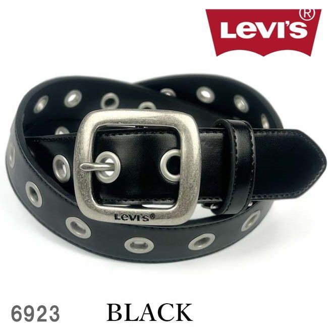 ブラック リーバイス 6923 合皮 シングルピン ベルト Levi‘s 幅3.5 メンズ レディース