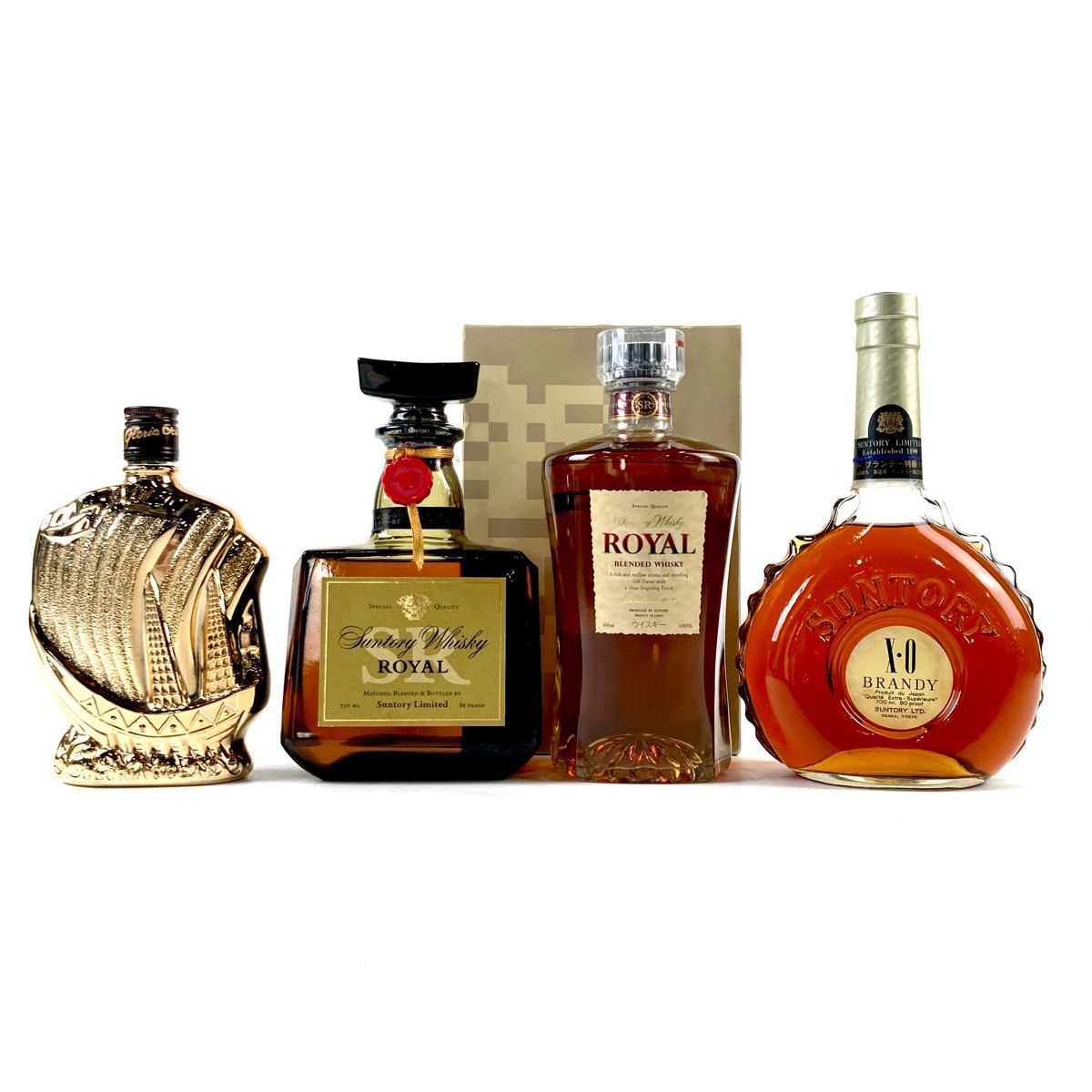 古酒ブランデー 4本セット ARMAGNAC FRENCH サントリーXO等