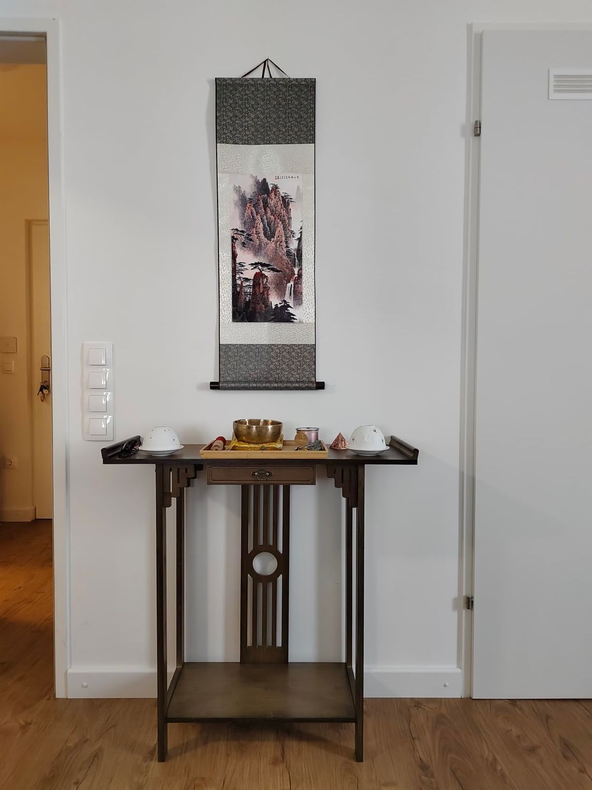 奥行30cm 木製 玄関収納 飾り棚 スリム アンティーク コンソールテーブル 家具 物置台 エントランステーブル Susire 和風 引き出し付き おしゃれ MARWIL-DEMENAGEMENTS_CH