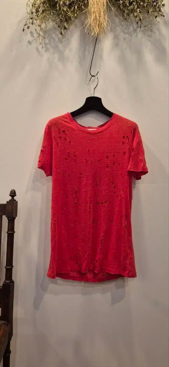 IRO イロ XS ダメージ パンチング リネン Tシャツ