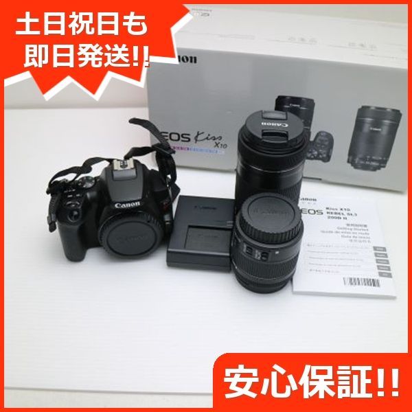 新品同様 EOS Kiss X10 ダブルズームキット ブラック 即日発送 Canon デジタル一眼カメラ デジタルカメラ 土日祝発送OK 01000  - メルカリ