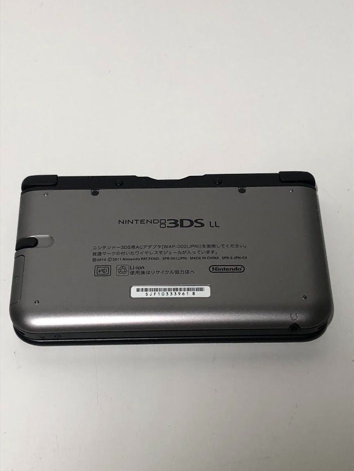 ニンテンドー 3DSLL 本体 シルバー✕ブラック 動作 済み き UP786_INFO