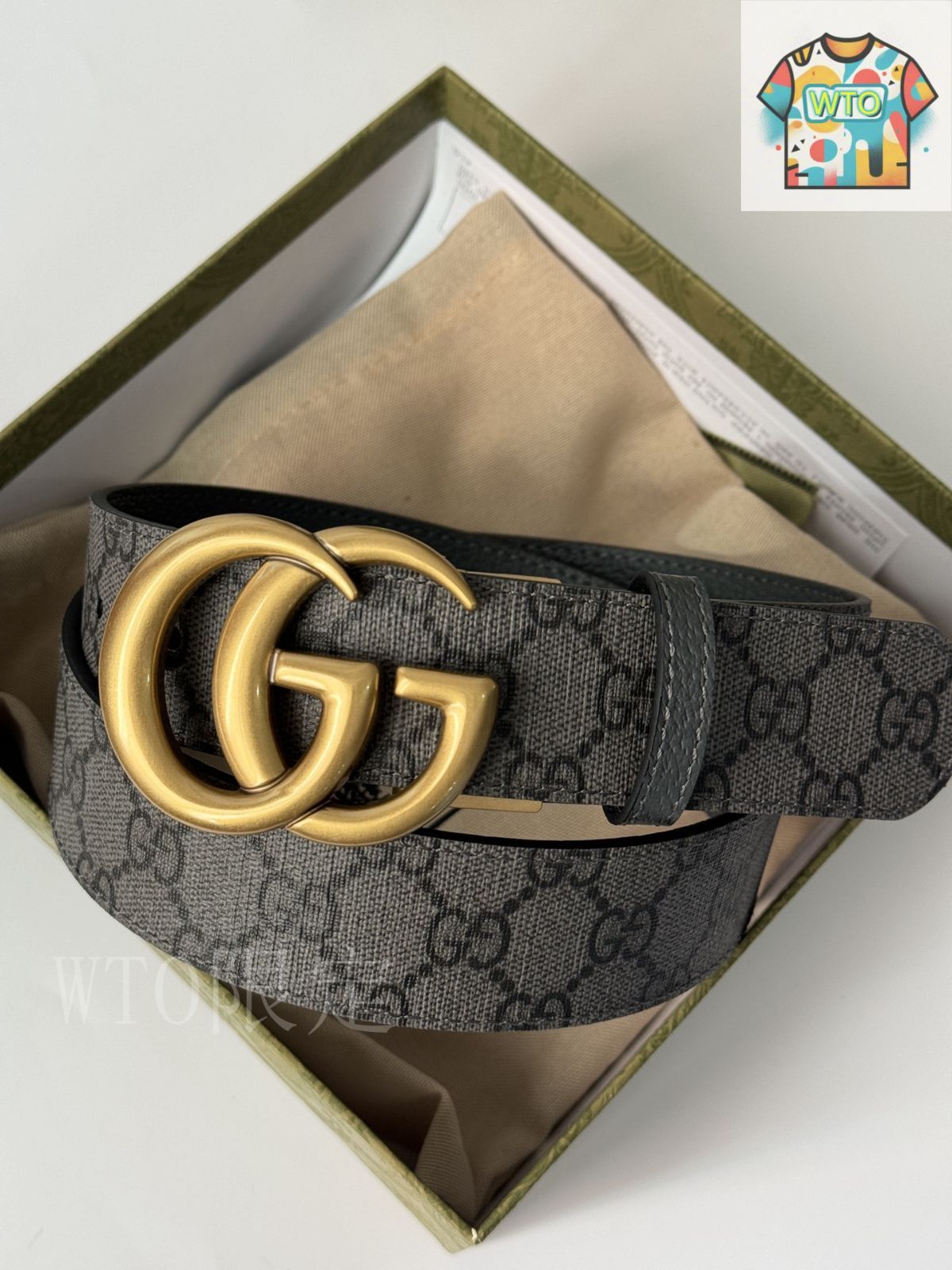 今日WTO】Gucci グッチ ダブル G レトロ回転バックル ベルト