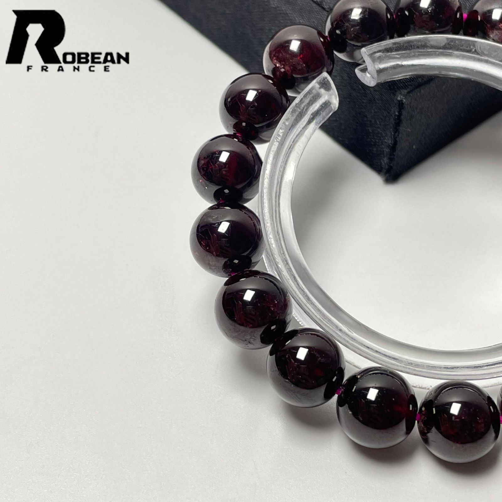 EU製 定価10万円 ROBEAN ワイン色ロードライトガーネット パワーストーン ブレスレット 天然石 幸運 お守り 10.3-10.7mm M0519275 FORTGASGNV_COM_BR