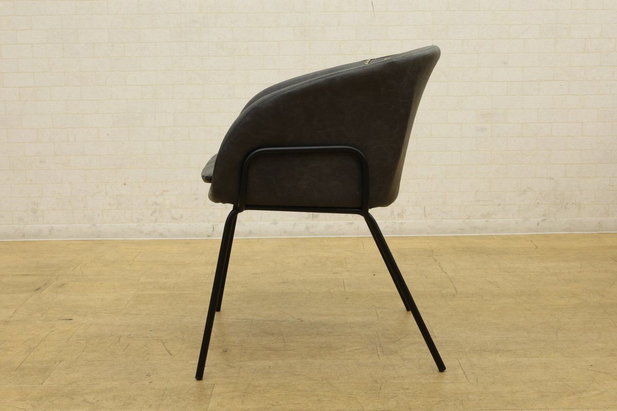 送料無料】倉庫保管品 桜屋工業 レスタックアーム 業務用チェア ダーク