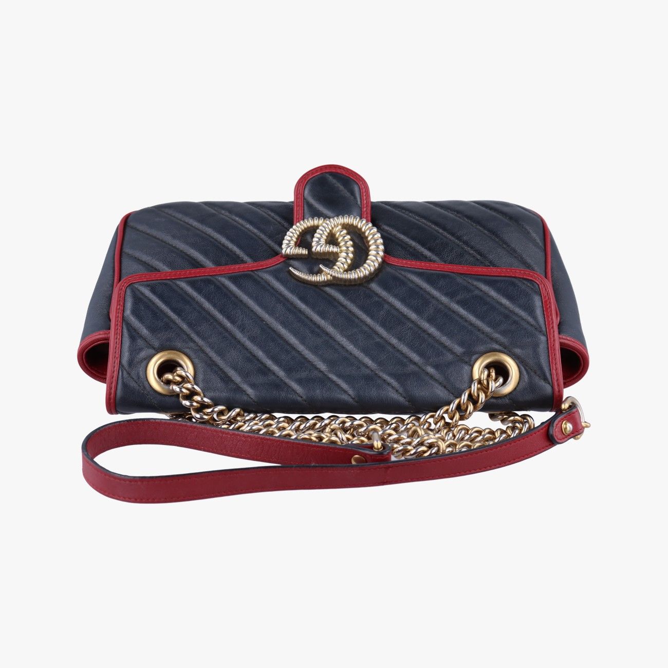 グッチGucciGGマーモントブラック×レッドレザー