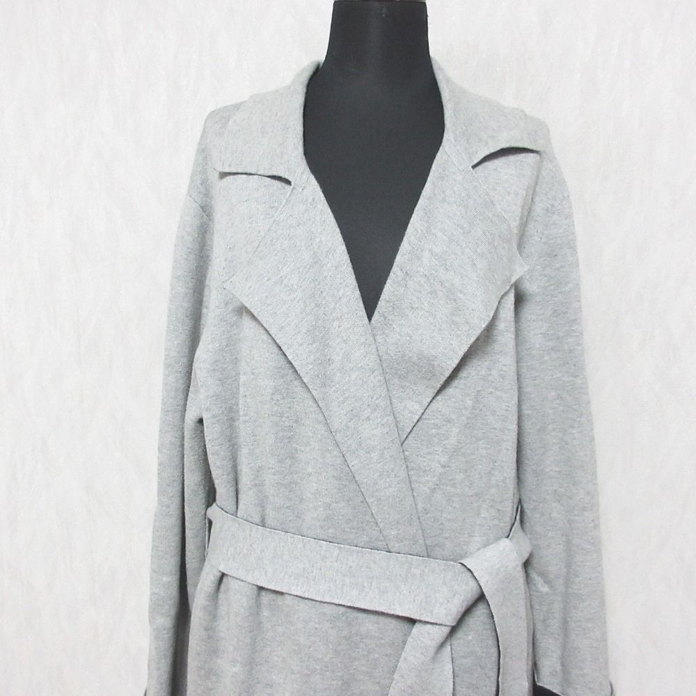 良品 Theory セオリー CASHCOTTON DOUBLE FACE TRENCH カシミアブレンド ロングカーディガン コーディガン トレンチコート S グレー レディース 古着 中古 良品 Theory セオリー CASHCOTTON DOUBLE FACE TRENCH カシミア