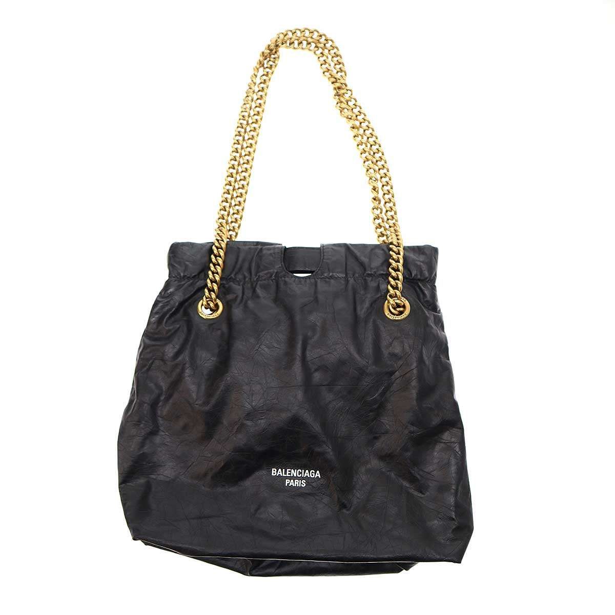 BALENCIAGA　Crush スモール トートバッグ ブラック　極美品 BALENCIAGA - CRUSH スモール トートバッグ / レザー製