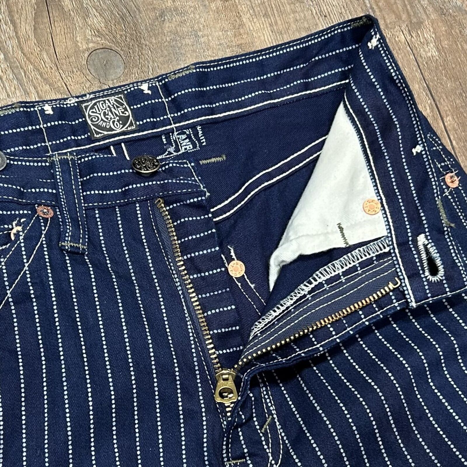 シュガーケーン ウォバッシュ ストライプパンツ シュガーケーン ウォバッシュストライプ ワーク ショーツ