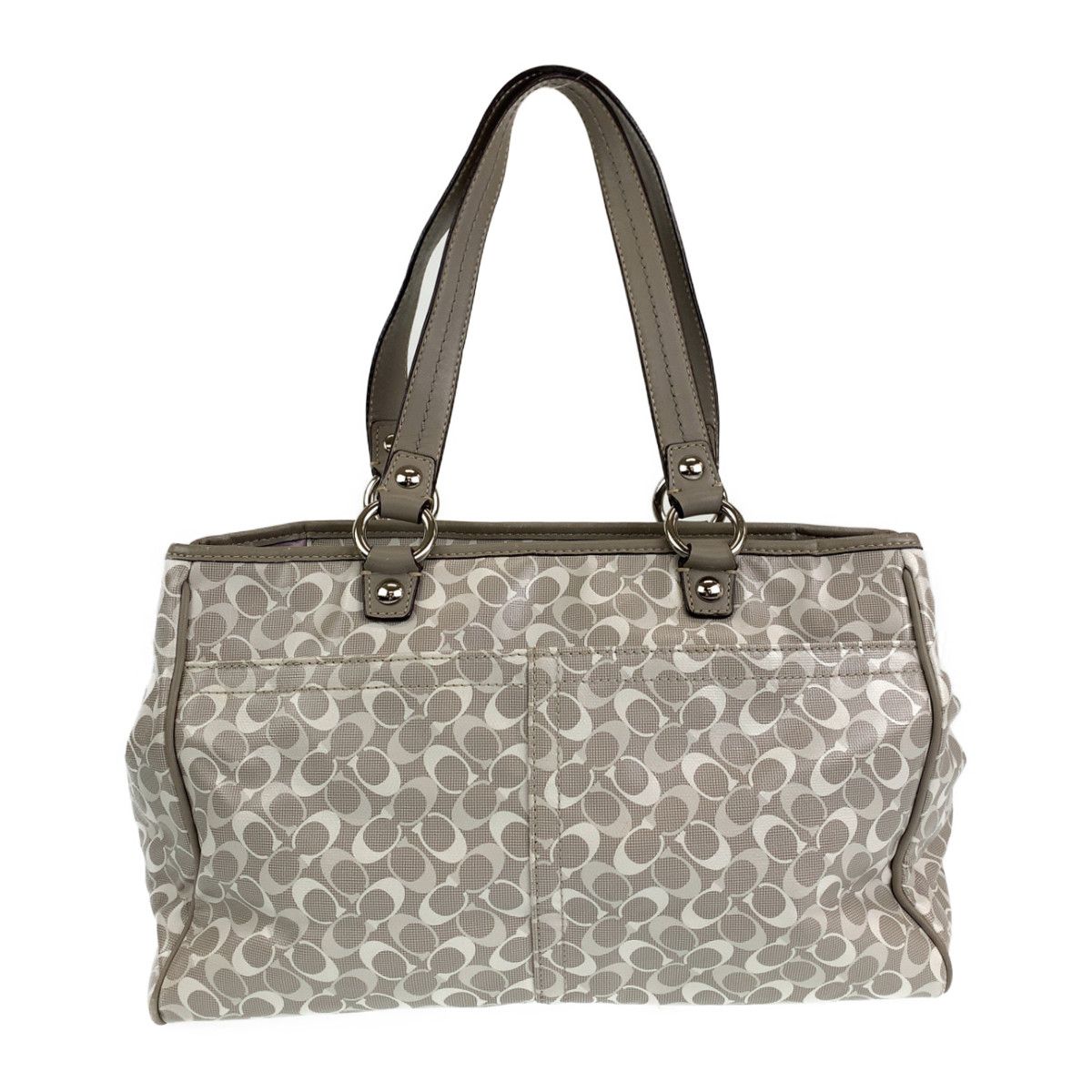 COACH コーチ シグネチャー グレー シルバー金具 レザー F17179 トート 