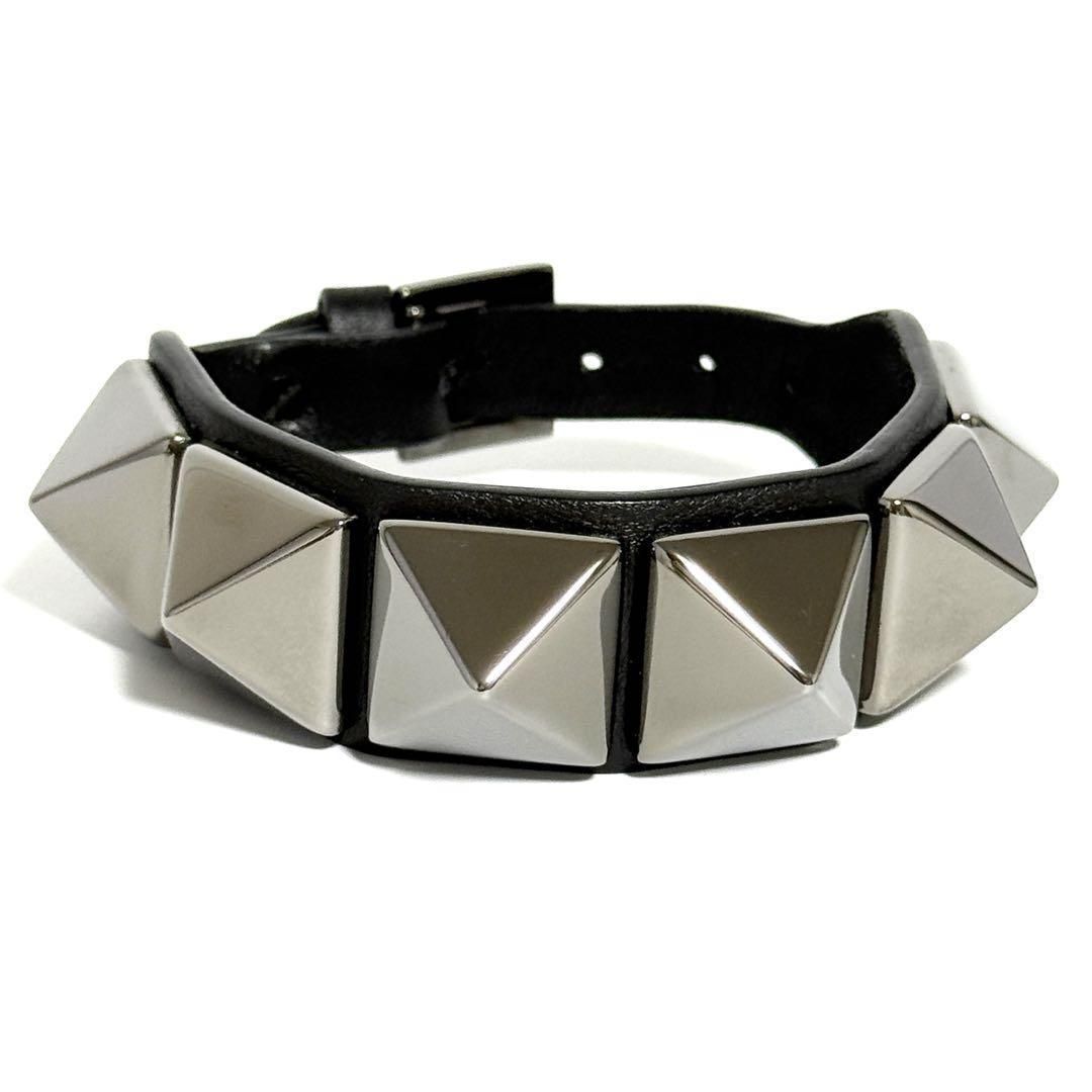 超美品】ヴァレンティノ メンズ ロック スタッズ ブレスレット 黒