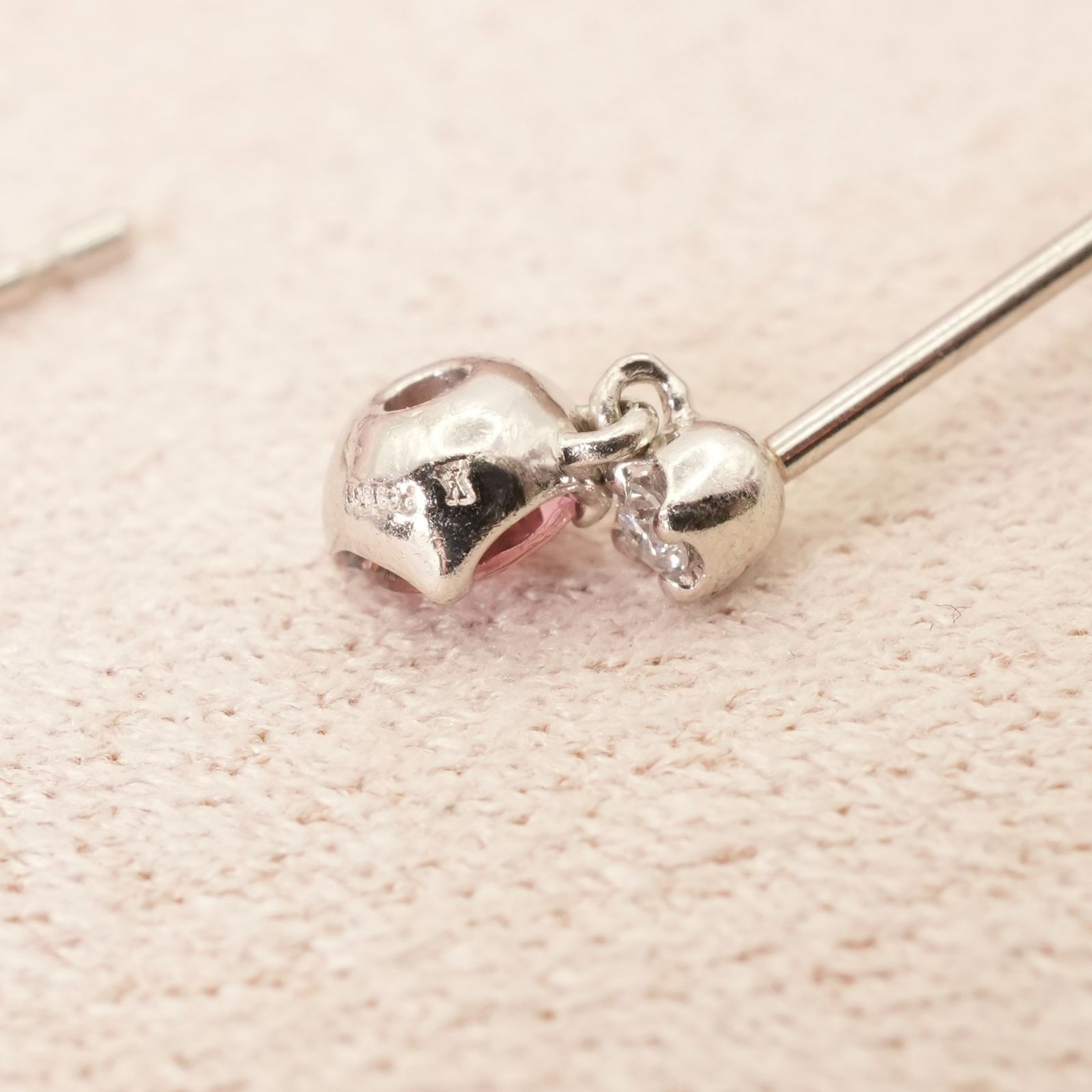 ヴァンドーム青山 ピンクトルマリン プラチナ ダイヤ ピアス/24-4353