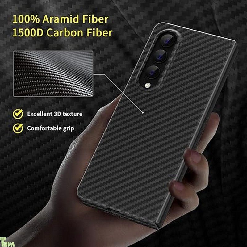 Galaxy Z F 4対応アラミド繊維ケース memumi 0.5mm 薄 耐衝撃 全面保護カバー ワイヤレス充電対応 ミニマリスト シンプル ブラック a