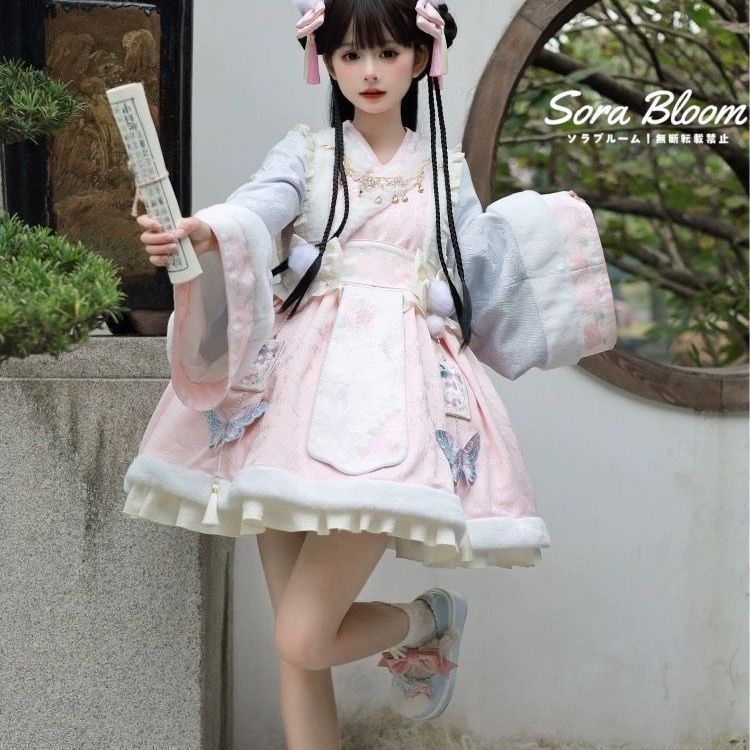 Lolita ロリータ 気泡夢 ピンク ワンピース コスプレ レッド 撮影 プレゼント